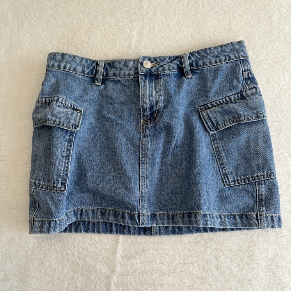 Princess Polly Classic Blue Denim Mini Skirt Women's Size 8